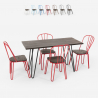 table rectangulaire 120x60 + 4 chaises en bois et acier design industriel Lix magis Vente
