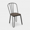 set tavolo rettangolare 120x60 con 4 sedie acciaio legno industriale design otis 