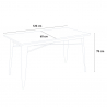 rechteckiges tischset 120 x 60 mit 4 stühlen stahlholz industriedesign Lix otis 