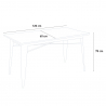 table rectangulaire 120x60 + 4 chaises acier bois design industriel otis 