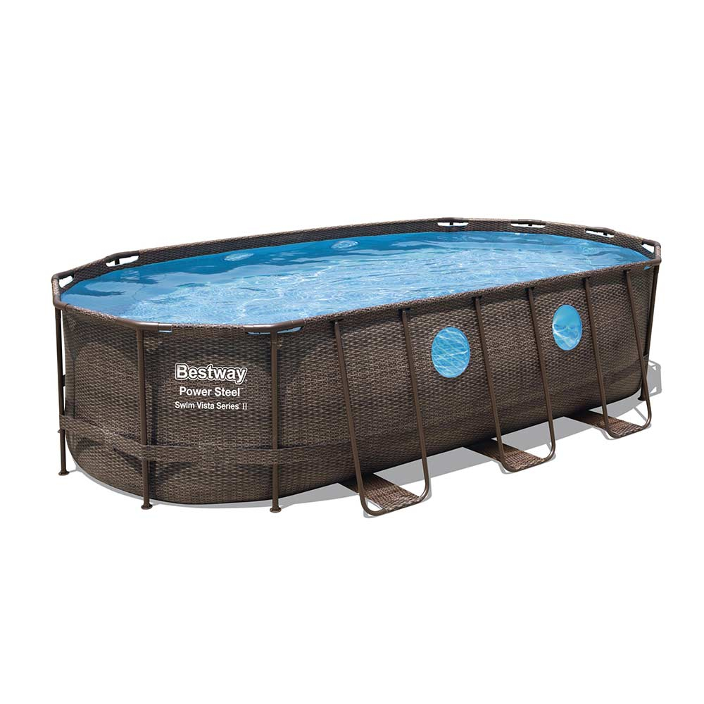 Piscine Hors-Sol Bestway 9 Avec Hublot Swim Vista Ovale 9x9x9 Piscine Hors-Sol Bestway 9 Avec Hublot Swim Vista Ovale 9x9x9