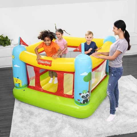 Trampoline gonflable pour enfants Bouncestatic Fisher-Price Bestway 93553 Promotion