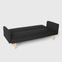 Canapé convertible 3 places clic clac inclinable en tissu design nordique Perla 