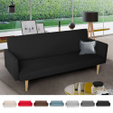 Canapé convertible 3 places clic clac inclinable en tissu design nordique Perla 