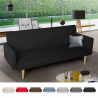 Canapé convertible 3 places clic clac inclinable en tissu design nordique Perla 