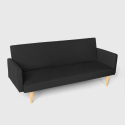 Canapé convertible 3 places clic clac inclinable en tissu design nordique Perla 