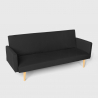 Divano letto 3 posti clic clac in tessuto reclinabile design nordico Perla 