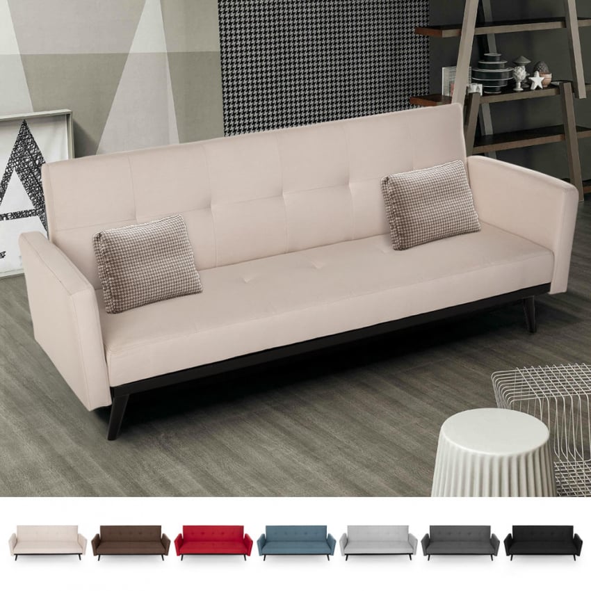 Divano letto 3 posti in tessuto reclinabile clic clac design moderno Tulum Divano letto 3 posti in tessuto reclinabile clic clac design moderno Tulum