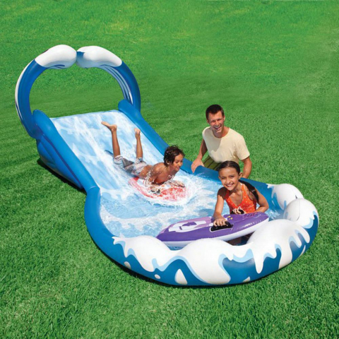 Intex 57469 Surf 'N Slide Aufblasbare Kinderrutsche Pool mit Wasser Schlauch
