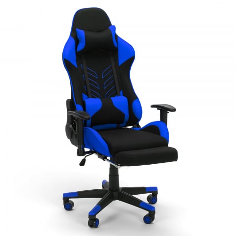 Poltrona sedia gaming ergonomica ufficio poggiapiedi cuscini Misano Sky Promozione