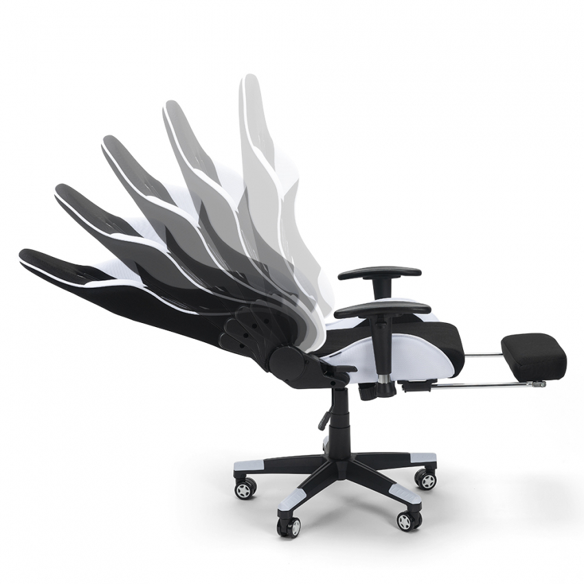 Misano Chaise de jeu ergonomique de bureau avec coussin cervical et lombaire