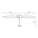 Parasol de jardin déporté double bras 3x3 en aluminium bar hôtel Oslo 