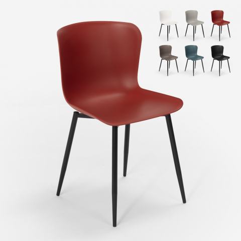 Moderner Designstuhl aus Polypropylen und Metall Restaurant Küche Bar Chloe