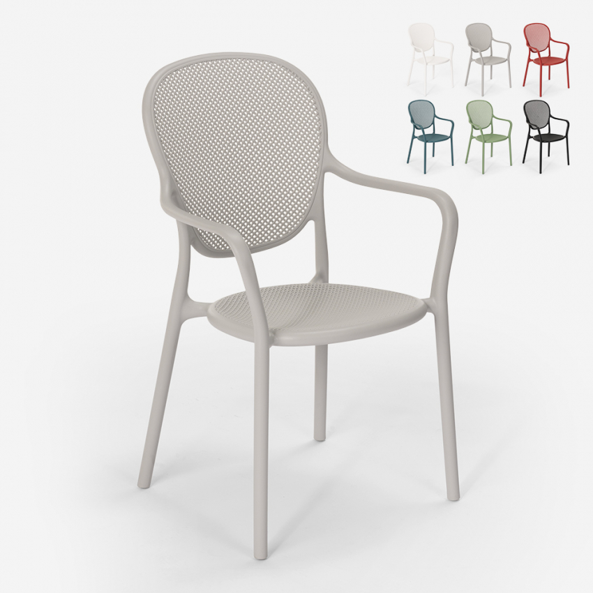 Chaise de restaurant bar cuisine extérieure au design moderne en polypropylène Clara Remises Chaise de restaurant bar cuisine extérieure au design moderne en polypropylène Clara Remises