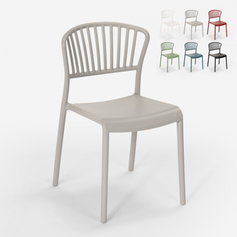 Sedia design moderno in polipropilene per cucina bar ristorante esterno Vivienne Promozione