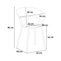 Chaise design moderne en métal polypropylène pour cuisine bar restaurant Evelyn 