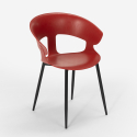 Sedia design moderno in metallo polipropilene per cucina bar ristorante Evelyn 