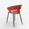Sedia design moderno in metallo polipropilene per cucina bar ristorante Evelyn 