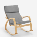 Poltrona sedia a dondolo in legno design scandinavo ergonomica Aalborg 