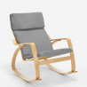 Poltrona sedia a dondolo in legno design scandinavo ergonomica Aalborg 