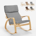 Poltrona sedia a dondolo in legno design scandinavo ergonomica Aalborg Offerta