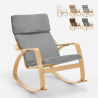Poltrona sedia a dondolo in legno design scandinavo ergonomica Aalborg Offerta