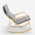 Poltrona sedia a dondolo in legno design scandinavo ergonomica Aalborg 