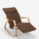 Schaukelstuhl Relaxsessel aus Holz skandinavisches Design verstellbare Fußstütze Odense 