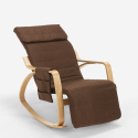 Sedia a dondolo legno design scandinavo poggiapiedi regolabile Odense 
