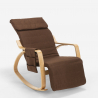Sedia a dondolo legno design scandinavo poggiapiedi regolabile Odense 