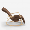 Sedia a dondolo legno design scandinavo poggiapiedi regolabile Odense 