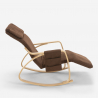 Sedia a dondolo legno design scandinavo poggiapiedi regolabile Odense 