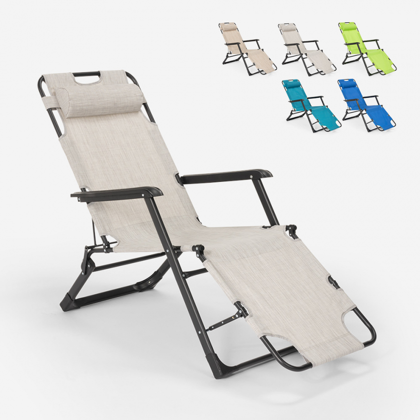 Chaise longue pliante de plage multipositions Emily Lux Zero Gravity Caractéristiques Chaise longue pliante de plage multipositions Emily Lux Zero Gravity Caractéristiques