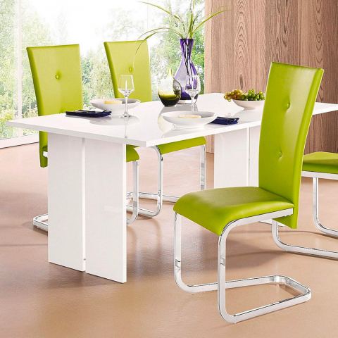 Table à manger design moderne en bois 160x90cm Bologna Promotion
