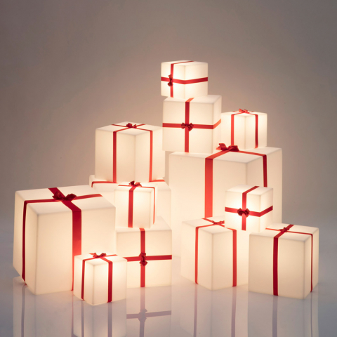 Lampada da terra tavolo cubo luminoso pacco Natale Slide Merry Cubo Promozione