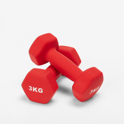 Hantelset 2 x 3 kg Vinyl für Gymnastik und Fitness Megara