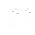 Sideboard Wohnzimmer 4 Türen 2 Fächer mit Regalen modern weiß Ping Side L Katalog