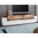 TV-Schrank 4 Fächer 3 Klapptüren Design Weiß Holz Corona Low White Rabatte