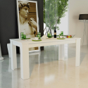 Tavolo da pranzo moderno legno bianco allungabile 90x160-210 Jesi Larch Promozione