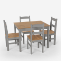 Set tavolo rettangolare 100x80 4 sedie paesana legno stile rustico Rusticus Misure