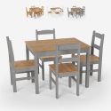 Set tavolo rettangolare 100x80 4 sedie paesana legno stile rustico Rusticus Offerta