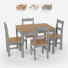 Rechteckiges Tischset 100x80 4 Holzstühle Im Landhausstil Rusticus Angebot