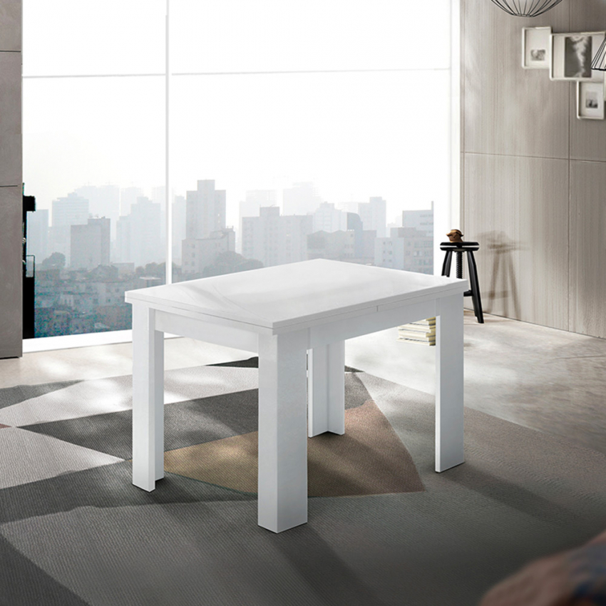 Tavolo da pranzo bianco allungabile a libro 90x90-180cm Jesi Liber Promozione Tavolo da pranzo bianco allungabile a libro 90x90-180cm Jesi Liber Promozione