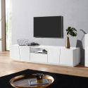 Moderner TV-Schrank 4 Türen Design weiß Schiebeschubladenfach Vega Low XL Aktion