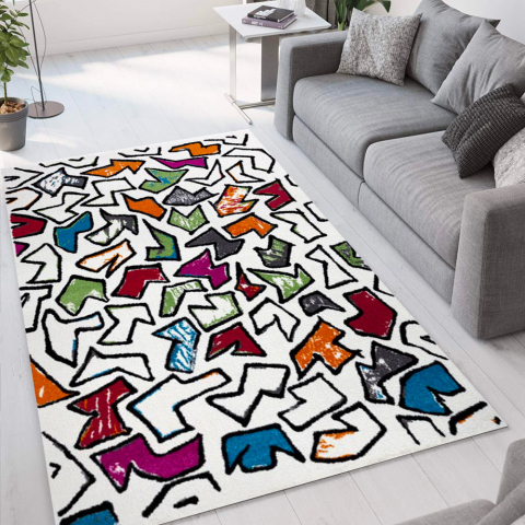 Moderner mehrfarbiger Wohnzimmerteppich Pop-Art Design Milano MUL023