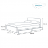 Doppelbett mit Lattenrost Led-Kopfende Schubladen Metall Holz 160x190 cm Geneva King