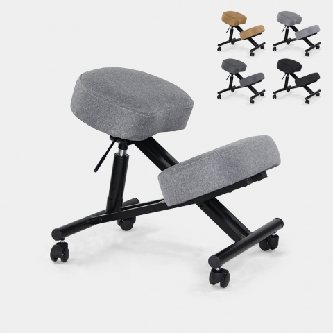 Chaise orthopédique et ergonomique tabouret suédois en tissu et en métal Balancesteel Lux Promotion