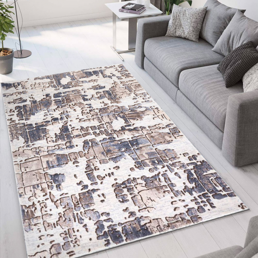 Tapis de salon design moderne à poils courts marron Double MAR005 Promotion Tapis de salon design moderne à poils courts marron Double MAR005 Promotion