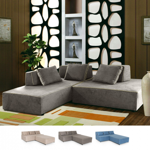 Modulares Sofa mit modernem Design aus 3-Sitzer-Stoff Isla Bonita
