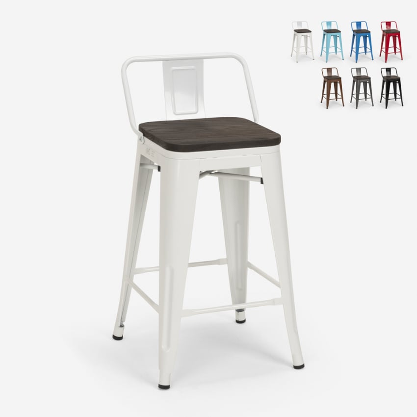 sgabello alto industriale metallo top legno h61cm steel wood top Saldi sgabello alto industriale metallo top legno h61cm steel wood top Saldi